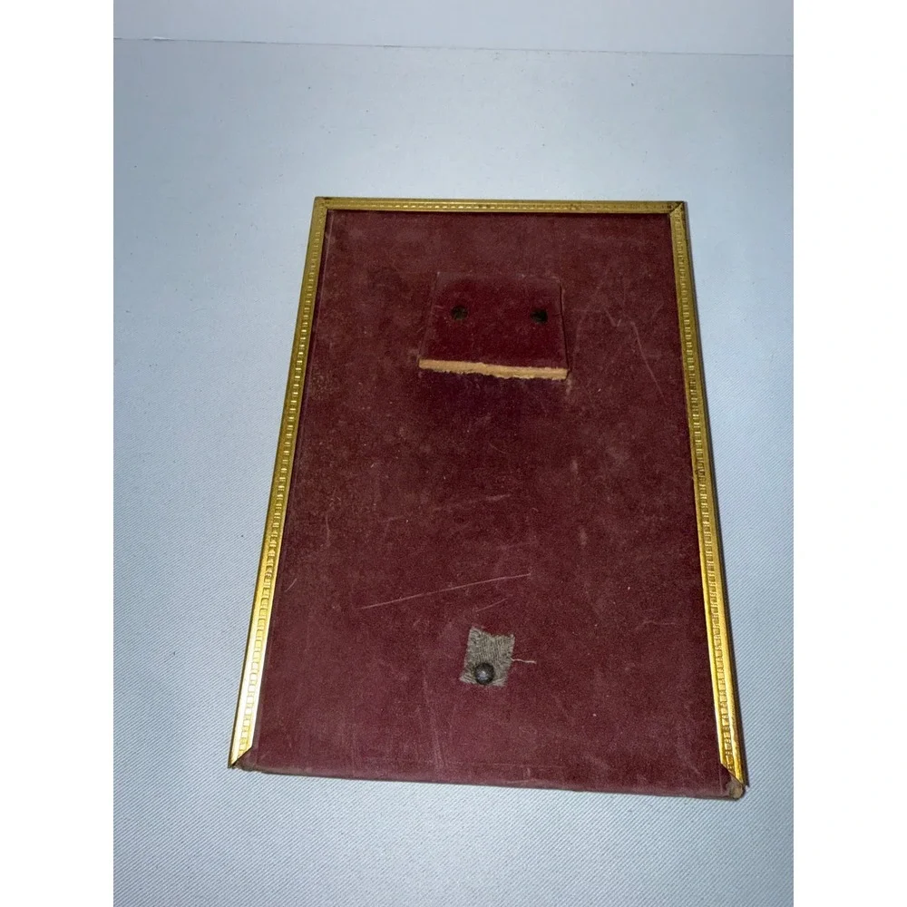 Vintage Gold Tone Beaded Metal Picture Frame 5x7 Ornate Regency Style Glass Back